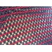  Women’s Two Tone Open Knit V-Neck  Red / Black One Size Poncho