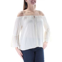 Stoosh Juniors’ Off-Shoulder Peasant Blouses (White, Large)