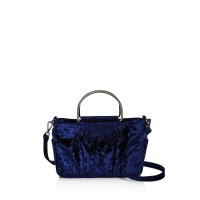 Studio 33 Women's High Key Velvet Handbag Totes, Navy