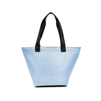 Studio 33 Women's Medium Two-Tone Nylon Tote Handbags, Light Blue/Black