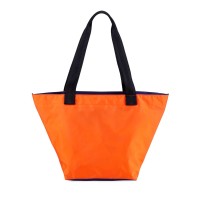Studio 33 Women's Medium Two-Tone Nylon Tote Handbags, Dark Orange