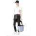  Women's Medium Two-Tone Nylon Tote Handbags, Light Blue/Black