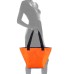  Women's Medium Two-Tone Nylon Tote Handbags, Dark Orange