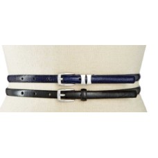 Style & co. 2 For 1 Patent Lizard Embossed Belts in Navy/Black (XL)