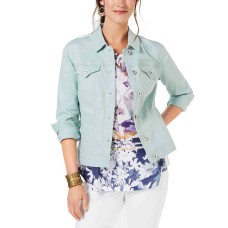 Style & Co Denim Jacket (Aquamint/Large)