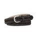  Faux Suede-Inset Woven Belt (Black, XL)