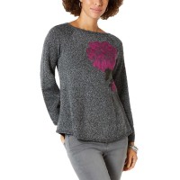 Style & Co Floral Jacquard Sweater (Dark Grey, M)
