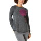 Style & Co Floral Jacquard Sweater (Dark Grey, M)