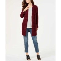 Style Co Mixed-stitch Tweed Duster Card (Scarlet Wine, XL)
