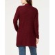 Style Co Mixed-stitch Tweed Duster Card (Scarlet Wine, XL)