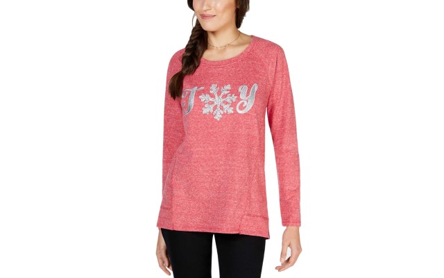 Style & Co Petite Joy Graphic-Print Sweatshirt (Canyon Red, PS)
