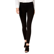 Style & Co Petite Seamed Ponté-Knit Skinny Pants (Deep Black, PM)