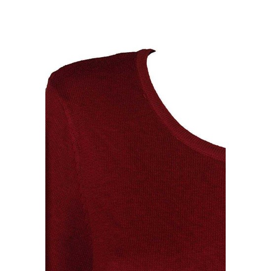 Style & Co Plus Ruffled-Sleeve Sweater (Dark Red, 1X)