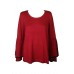 Style & Co Plus Ruffled-Sleeve Sweater (Dark Red, 1X)