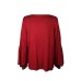 Style & Co Plus Ruffled-Sleeve Sweater (Dark Red, 1X)