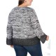 Style & Co Plus Size Boxy Colorblock Pullover (Black/White, 0X)