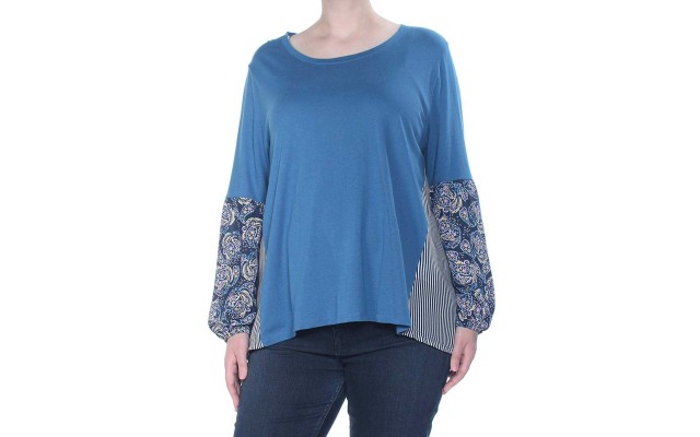 Style & Co Plus Size Triple-Threat Top (Painterly Paisley, 1X)