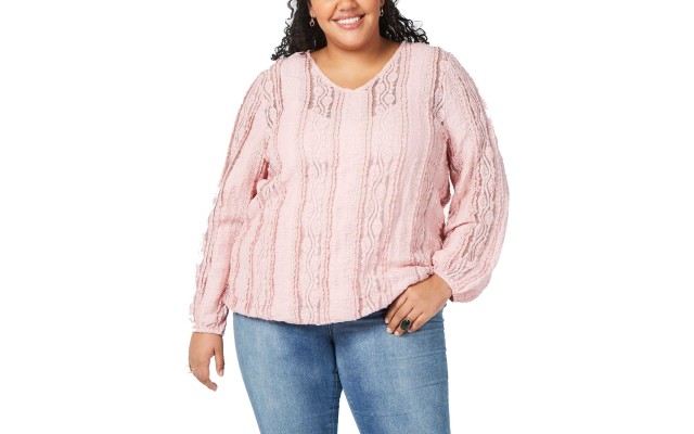  Plus Size Women’s Lace V-Neck Blouse Tops