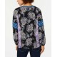 Style & Co Printed Split-Neck Top (Carefree Mix, M)