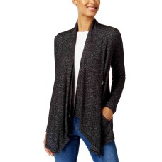 Style & Co Single-Button Knit Cardigan (Black/White, S)