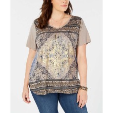 Style & Co. Woman’s Graphic T-Shirt (Charcoal, 2X)