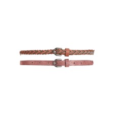 Style & Co. Women's 2 for 1 Braided & Shimmer Skinny Belts