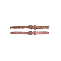 Style & Co. Women's 2 for 1 Braided & Shimmer Skinny Belts