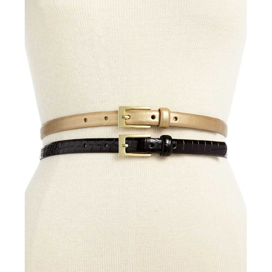 Style & co. Women's 2 for 1 Croco Patent Belt
