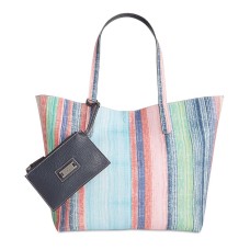 Style & Co Women's Clean Cut Canvas Reversible Tote With Wristlet Handbags
