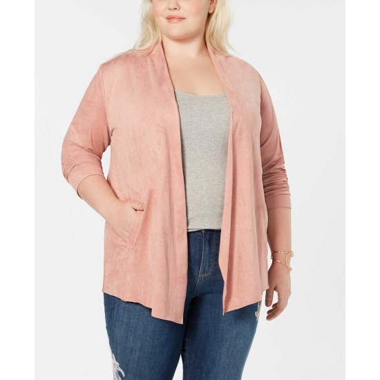 Style & Co Women’s Faux-Suede Draped-Front Jacket