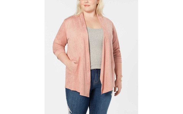 Style & Co Women’s Faux-Suede Draped-Front Jacket
