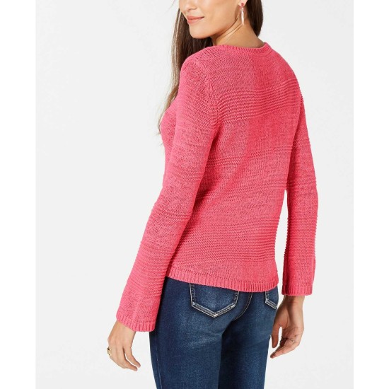Style & Co. Women's Mixed-Stitch Crew-Neck Sweaters