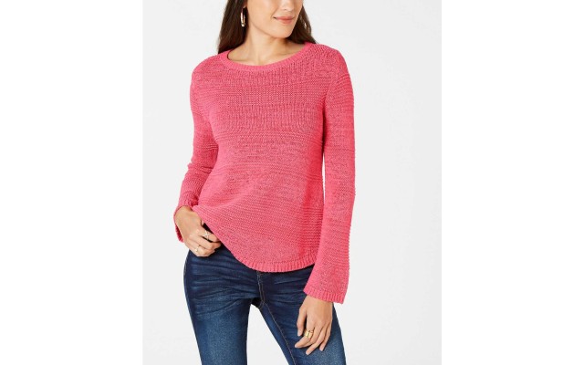 Style & Co. Women's Mixed-Stitch Crew-Neck Sweaters