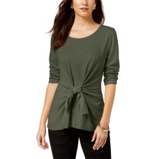 Style & Co Women's Petite Tie-Front Pullover Blouse Shirt Tops