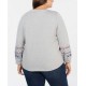 Style & Co. Women's Plus Crew Embroidery Shirts