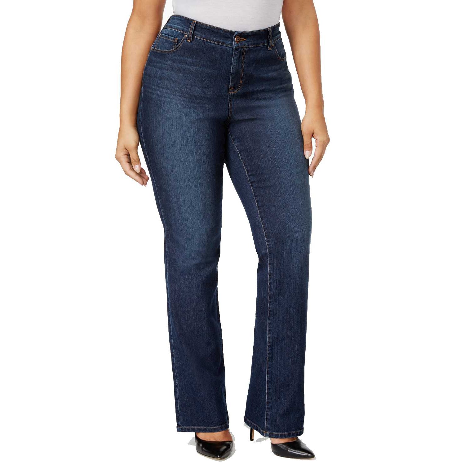 Style & Co. Women’s Plus & Petite Tummy-Control Bootcut Jeans (Blue, 16W)
