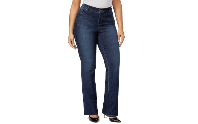  Women’s Plus & Petite  Tummy-Control Bootcut Jeans (Blue, 16W)