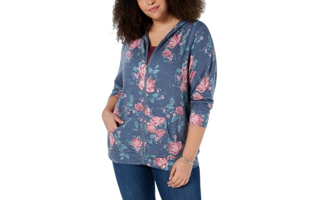 Style & Co Women's Plus Size Floral-Print Tops Sweatshirts
