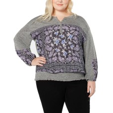 Style & Co Women’s Plus Size Paisley-Print Peasant Blouse Shirt Tops