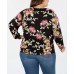 Style & Co Women’s Plus Size Printed Smocked Blouse Tops