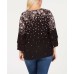 Style & Co Women's Plus Size Printed Tiered-Sleeve Blouse Tops