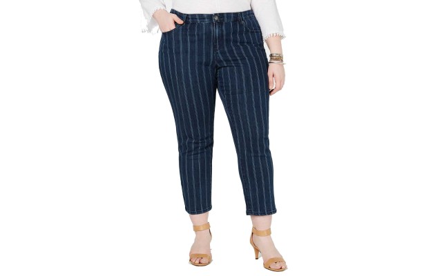  Women’s Plus Size Striped Ankle Fashion Jeans