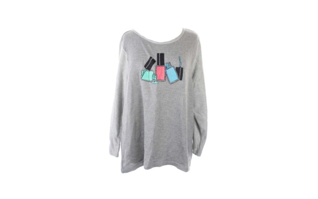 Style & Co Women’s Print Design Sweater (Grey, 1X Plus)