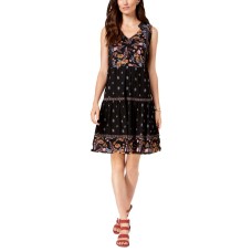 Style & Co. Women's Printed V-Neck Peasant Dress