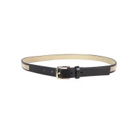 Style & Co. Women’s Silver Gold Diamond Rhinestone Inlay Faux Belt Black Large