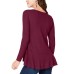 Style & Co. Women's V-neck Thermal Blouse Shirt Tops, Plum Tart, X-Large