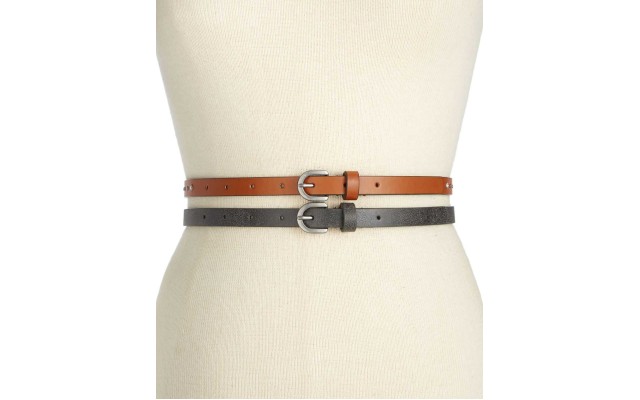 Style&co Women’s Rhinestone & Stud 2-for-1 Skinny Belts