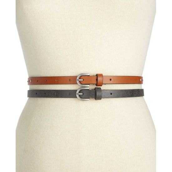 Style&co Women’s Rhinestone & Stud 2-for-1 Skinny Belts