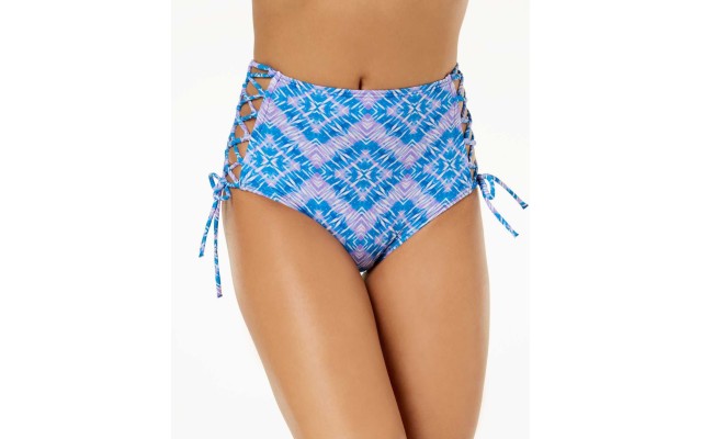  Strappy High-Waist Bottoms Women Swimsuit (Stella Printed, XS)