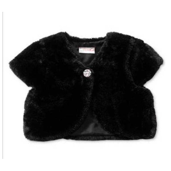  Faux-Fur Shrug, Little Girls Black 4/5M